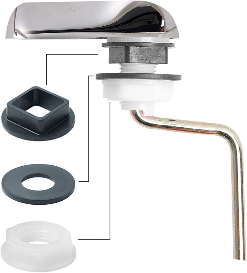 TJWODO Toilet Handle Replacement Kit, Side Mount Toilet Trip Levers with Seal Gasket and Nut, with Stainless Steel Flapper Chains, Universal Replacement for Most Toilets (Chrome) - Image 5